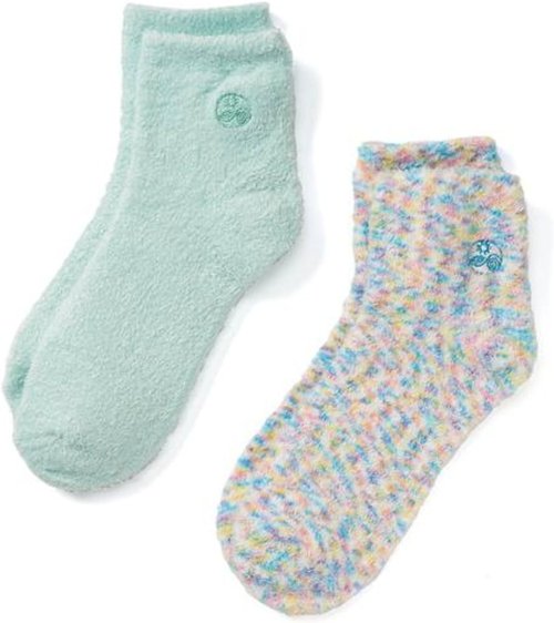 Earth Therapeutics Aloe Socks - Moisturizing Comfort | 2 Pairs: Multi-Colored & Aqua