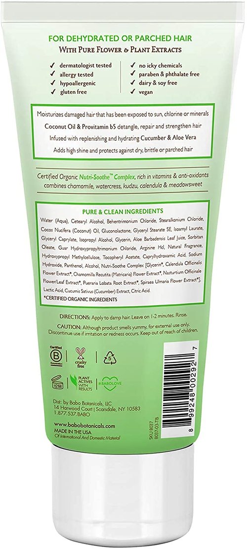 BABO Botanicals Conditioner - Purifying Citrus Mint & Passion Fruit - Shea Butter & Green Tea - For All Ages
