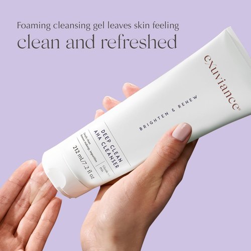 Exuviance Deep Clean AHA Foaming Face Cleanser - Soap-Free Makeup Remover with Glycolic Acid | 7.2 fl. oz.