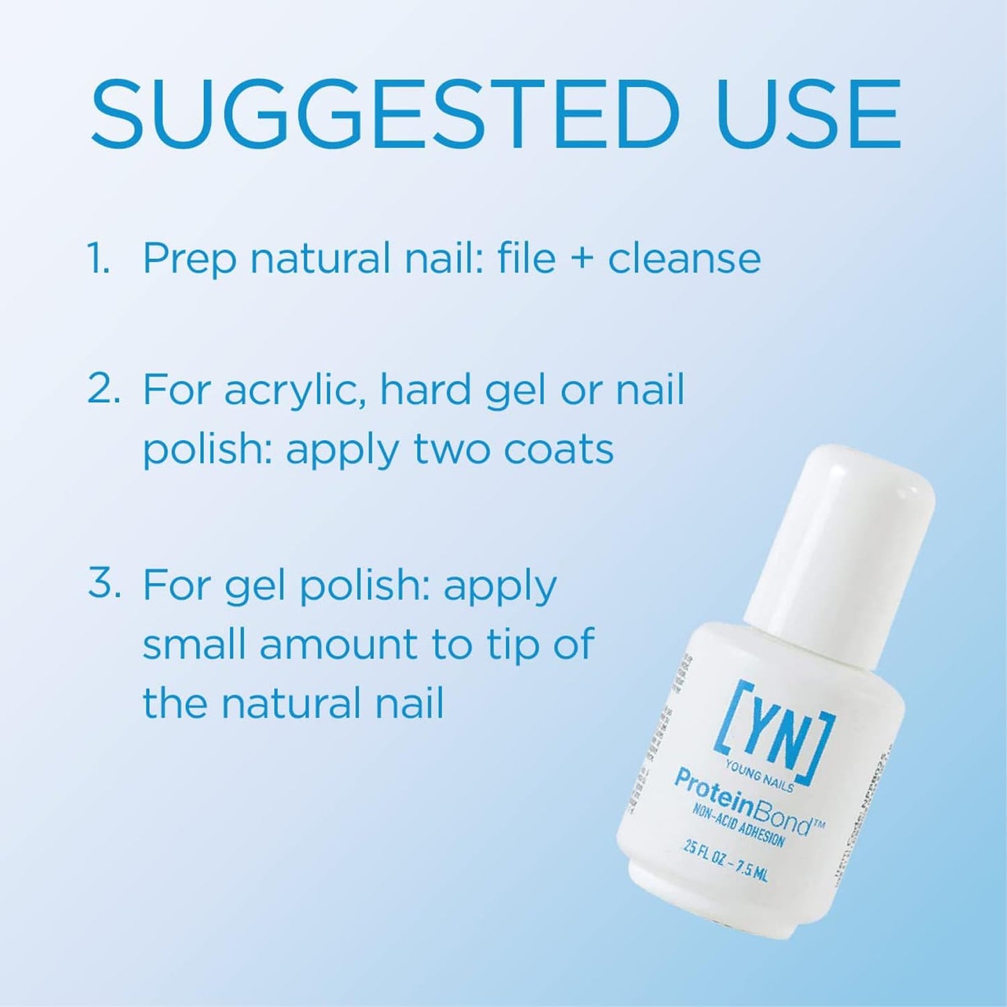 Young Nails Protein Bond - Non-Acidic Nail Primer for Enhanced Gel Polish Adhesion | 0.25 oz