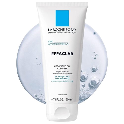 La Roche-Posay Effaclar Gel Cleanser - 2% Salicylic Acid & LHA Foaming Acne Wash | Oil-Free, Prevents Breakouts