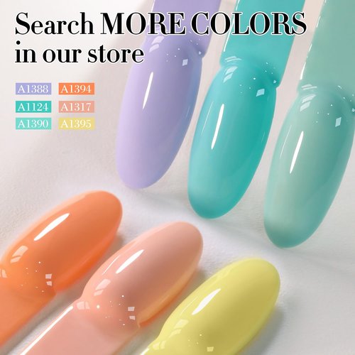 Double Rhythm 15ML Gel Polish Pure Sheer Same Color Same Bottle Soak Off Gel Polish Nail Art Manicure Salon DIY at Home for Women (Milky Orange-A1394)