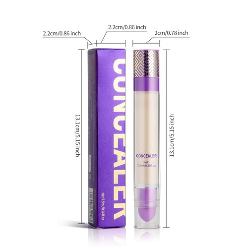 DIAONI Coverage Concealer, DIAONI Concealer Stick, Foundation Concealer Cream Hydrating Waterproof And Light Long Lasting, High Coverage Concealer for All Skin Types (#01)