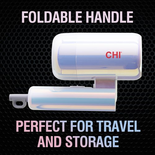 CHI The Pearly Hair Dryer - Lightweight & Foldable for Travel | Dual Voltage with Air Concentrator Nozzle