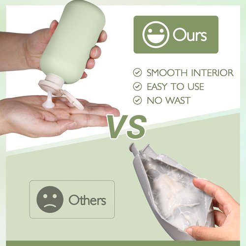 ASEVAT 10 oz Travel Refillable Shampoo and Conditioner Bottles, Travel Bottles for Toiletries, Plastic Squeeze Bottles with Flip Cap for Lotion, Liquids (3Pcs)