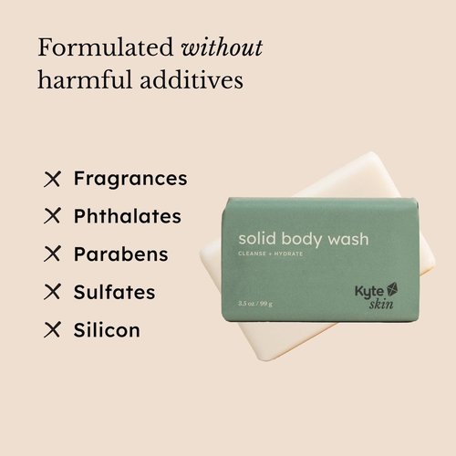 KYTE BABY Solid Body Wash Bar - Hypoallergenic, Moisturizing Oat & Shea Butter Soap for Sensitive Skin
