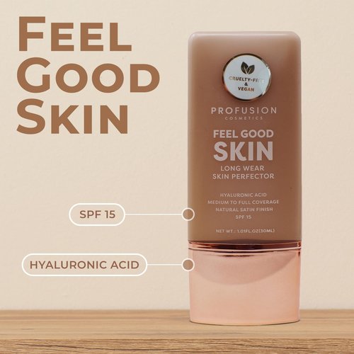 Profusion Cosmetics Liquid Foundation - Lightweight, Breathable Formula for Flawless Radiance | Vegan & Cruelty-Free - Deep 1