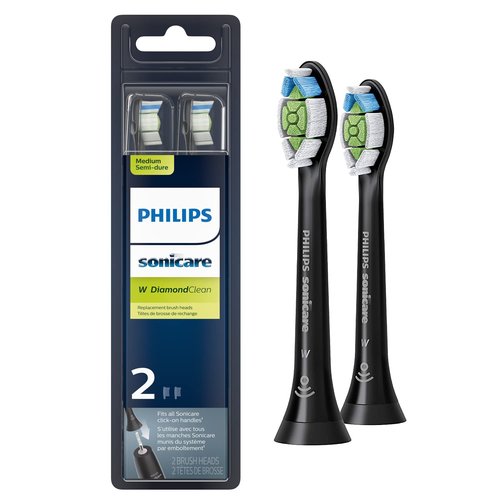 Philips Sonicare A3 Premium Replacement Toothbrush Heads - 2-Pack | Black DiamondClean Design