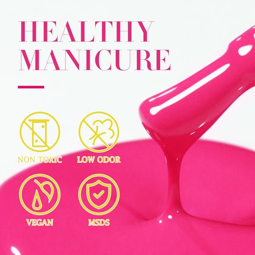 Double Rhythm 15ML Gel Nail Polish Pure Sheer Same Color Same Bottle Soak Off Gel Polish Art Manicure Salon DIY at Home for Women (Hot Pink-A1312)