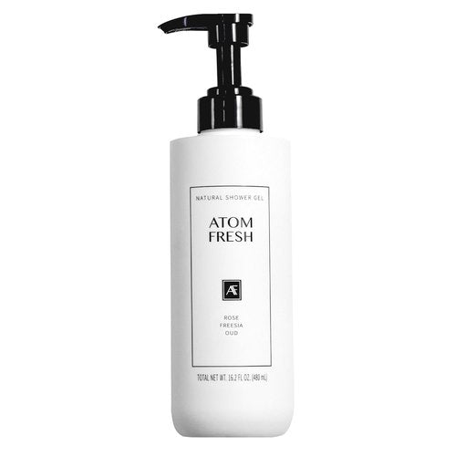 Atom Fresh Body Wash - Sulfate-Free Moisturizing Shower Gel for Sensitive Skin | Rose Fressia Oud Scent, 16.2 oz