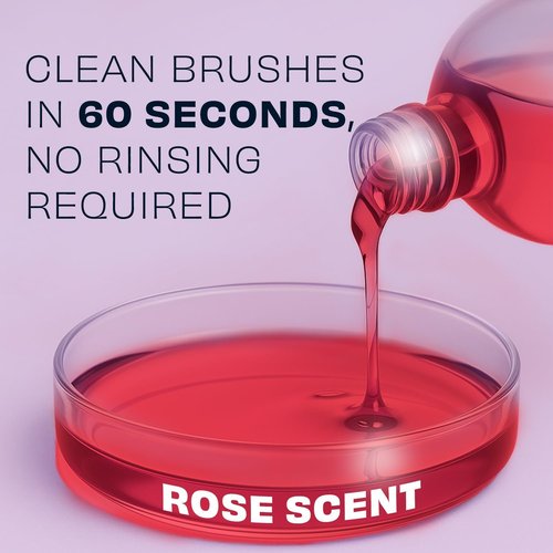 Original Rose Makeup Brush Cleaner - Quick-Drying, Rinse-Free Formula - 16 oz for Stubborn Waterproof Makeup