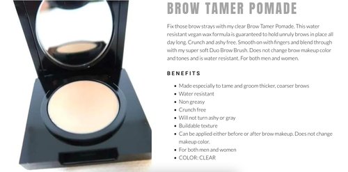 Elke Brow Tamer Pomade - Clear Water-Resistant Vegan Formula for Perfectly Defined Brows