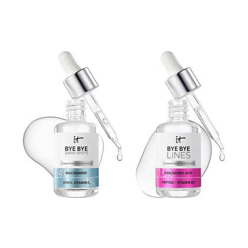 IT Cosmetics Skin Plumping Skincare Bundle - Hydrating & Smoothing Face Serums | Bye Bye Lines 1.5% Hyaluronic Acid & Bye Bye Dark Spots 4% Niacinamide