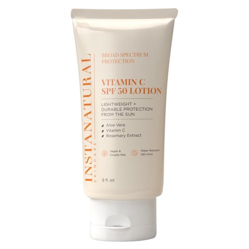 InstaNatural Vitamin C SPF 50 Sunscreen Lotion - Lightweight, Non-Greasy Moisturizer with Aloe Vera, 5 Fl Oz