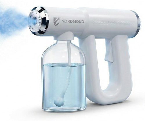 Disinfectant Fogger Machine by Original - Professional Sanitizer Sprayer with ULV Atomizer & Nano Steam Gun - Rechargeable Blue Light V2