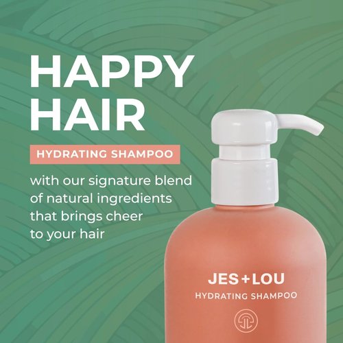 JES+LOU Hydrating Shampoo - Sulfate Free Formula for Dry, Damaged Hair | 10 oz, Vegan & Paraben Free