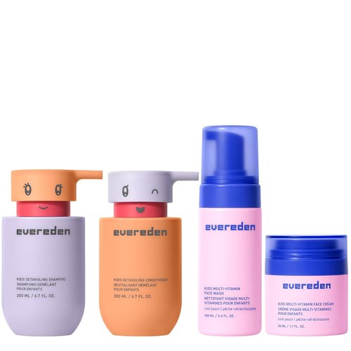 Evereden Kids Routine Bundle | Detangling Shampoo, Conditioner & Multi-Vitamin Face Wash/Cream for Ages 3+