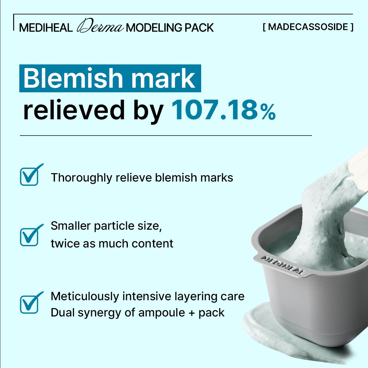 Mediheal Derma Modeling Pack (Madecassoside)*2 - Relieving Blemish Marks For Clear Skin - Easy DIY Home Spa Kits, Hydrating Icy Jelly Mask For Skin Refreshment