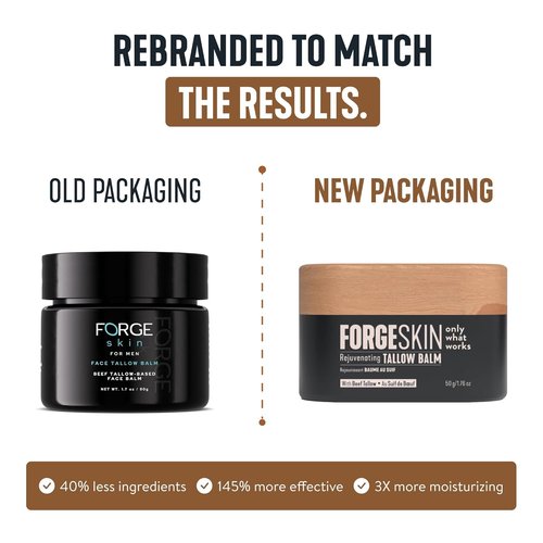 Forge Skin® Wrinkle Defense Beef Tallow Balm - Hydrating Anti-Aging Moisturizer for Men (1.7 OZ)