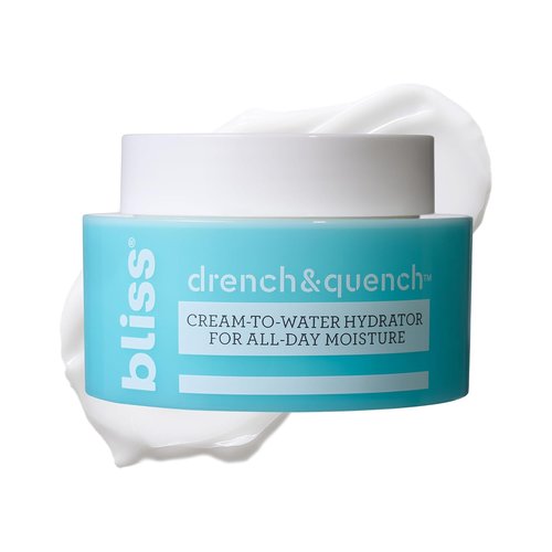 Bliss Drench & Quench Hyaluronic Acid Cream - Lightweight Moisturizer for All-Day Hydration | Clean Vegan & Cruelty-Free 1.7 fl oz