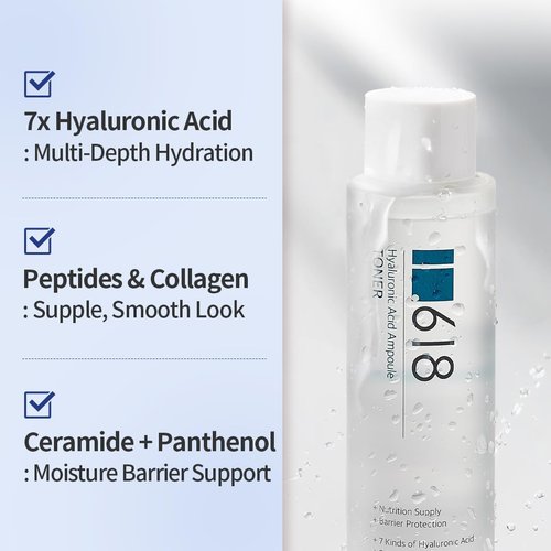 1.618 Hyaluronic Acid Toner - Deep Hydration & Sebum Control | 6.7 Fl Oz | Korean Skincare Essential