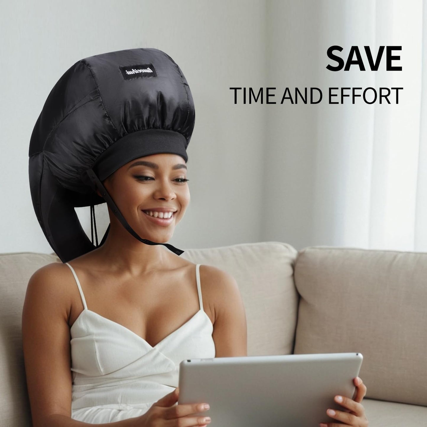 Large Bonnet Hooded Dryer Attachment, Ideal Hair Diffuser for Curly Hair， Your Ultimate Solution - Spacious Capacity Blow Dryer Cap for Rapid Styling of Curls