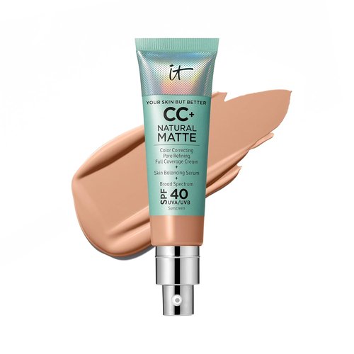 IT Cosmetics CC+ Cream Natural Matte - Full Coverage Foundation With SPF 40 & 16HR Shine Control - 1.08 fl oz