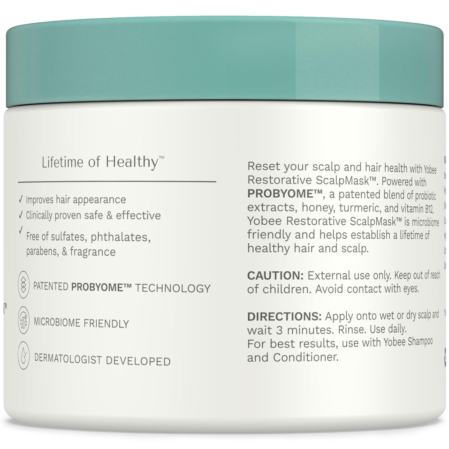 Yobee Restorative Scalp Mask | Dry Scalp Treatment with Probiotic Extracts & Organic Honey - 4 fl oz