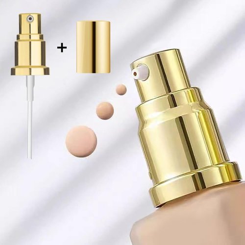 Chris.W Foundation Pump Dispenser - 2 Pack for Estee Lauder Double Wear & Maybelline Fit Me | Gold Lid