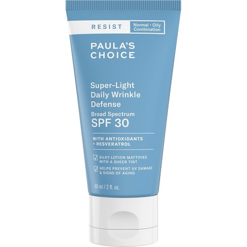 Paula's Choice RESIST Super-Light Daily Wrinkle Defense - SPF 30 Mineral Sunscreen for Oily Skin | Matte Tinted Moisturizer, Fragrance-Free