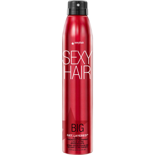 SexyHair Big Get Layered Flash Dry Thickening Hairspray - 8 Oz | Buildable Texture, Volume & Shine