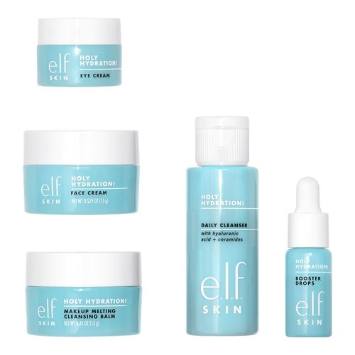 e.l.f. SKIN Holy Hydration! Mini Skincare Kit - Cleanser, Moisturizer & Eye Cream for Travel-Friendly Hydration
