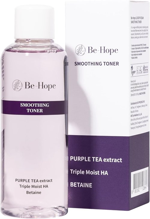 Be-Hope Vegan Luxury Smoothing Toner - Hydrating Facial Toner with Vegan Peptides & Panthenol | 200ml / 6.76 fl oz