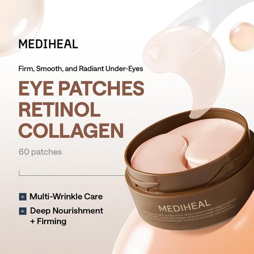 Mediheal Retinol Collagen Under Eye Patches - Hydrogel Eye Pads for Puffy Eyes & Dark Circles (60 Patches)