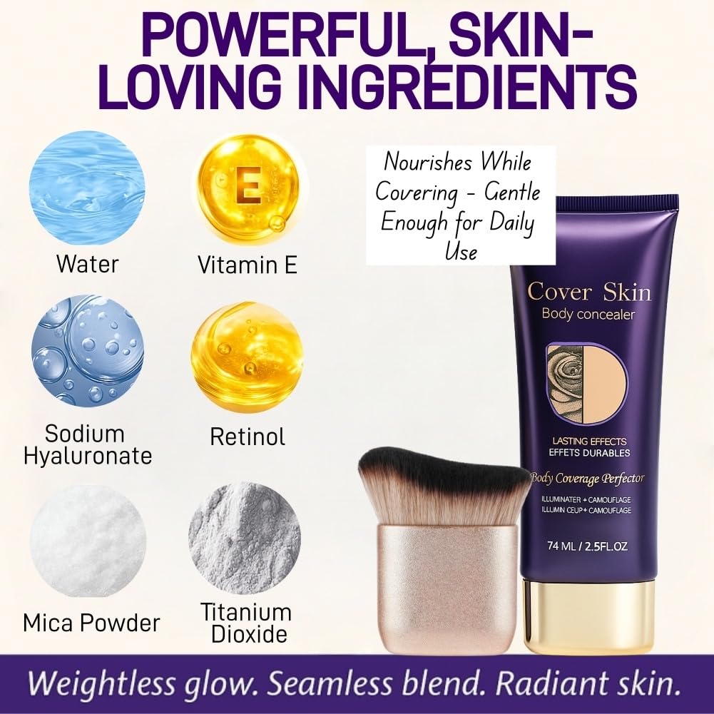 Skiennix Waterproof Body Concealer - Buildable Coverage for Uneven Skin Tone | Long-Lasting Finish