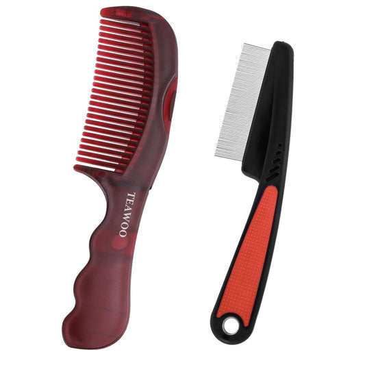 TEAWOO Patented Anti Dandruff Comb & Stainless Steel Fine Tooth Comb Kit, Dandruff Remover, Scalp Sweep Detoxing, Massage Dandruff Removal Brush for Scalp Build Up