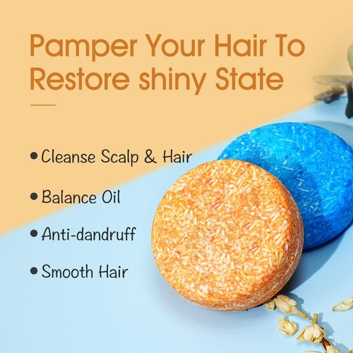 LIYALAN Shampoo Bar - Deep Cleansing Solid Soap for Fine Oily Hair | Rosemary & Jasmine (2 Pack)