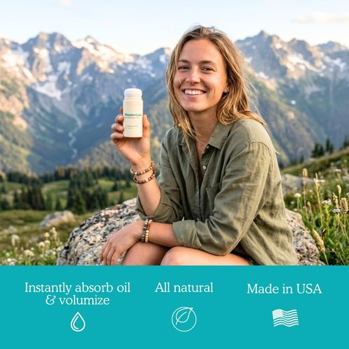 WanderCare Dry Shampoo Powder | Non-aerosol | Volumize & Instantly Refresh | 400+ Uses | Travel-friendly | All Hair | Sunny Citrus