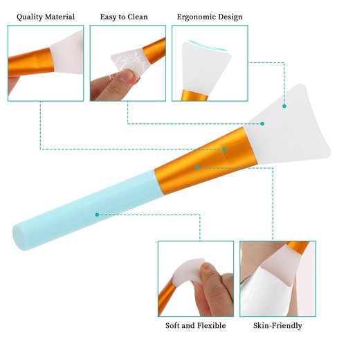 4pcs Face Mask Brush for Facial,Silicone Face Mask Applicator Soft Face Brush for Sleeping Mask, Mud Mask, Hairless Body Lotion