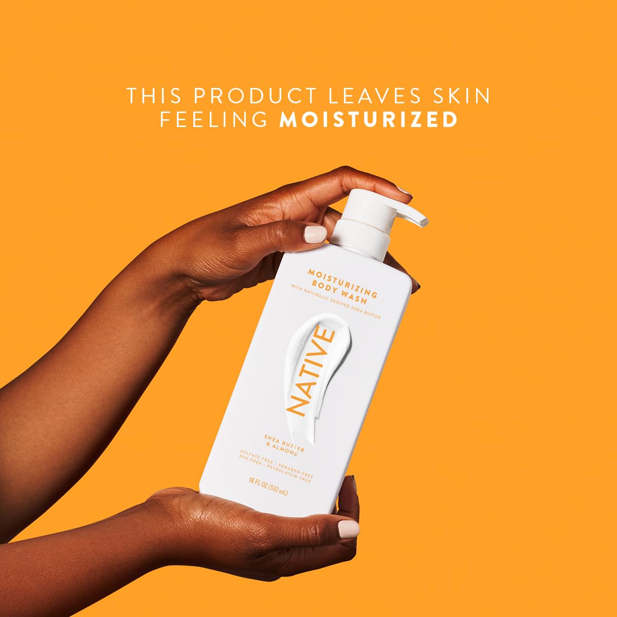 Native Moisturizing Body Wash Contains Naturally Derived Ingredients | For Women & Men, Sulfate, Paraben, & Dye Free Leaving Skin Soft and Hydrated | Shea Butter & Almond 18 oz