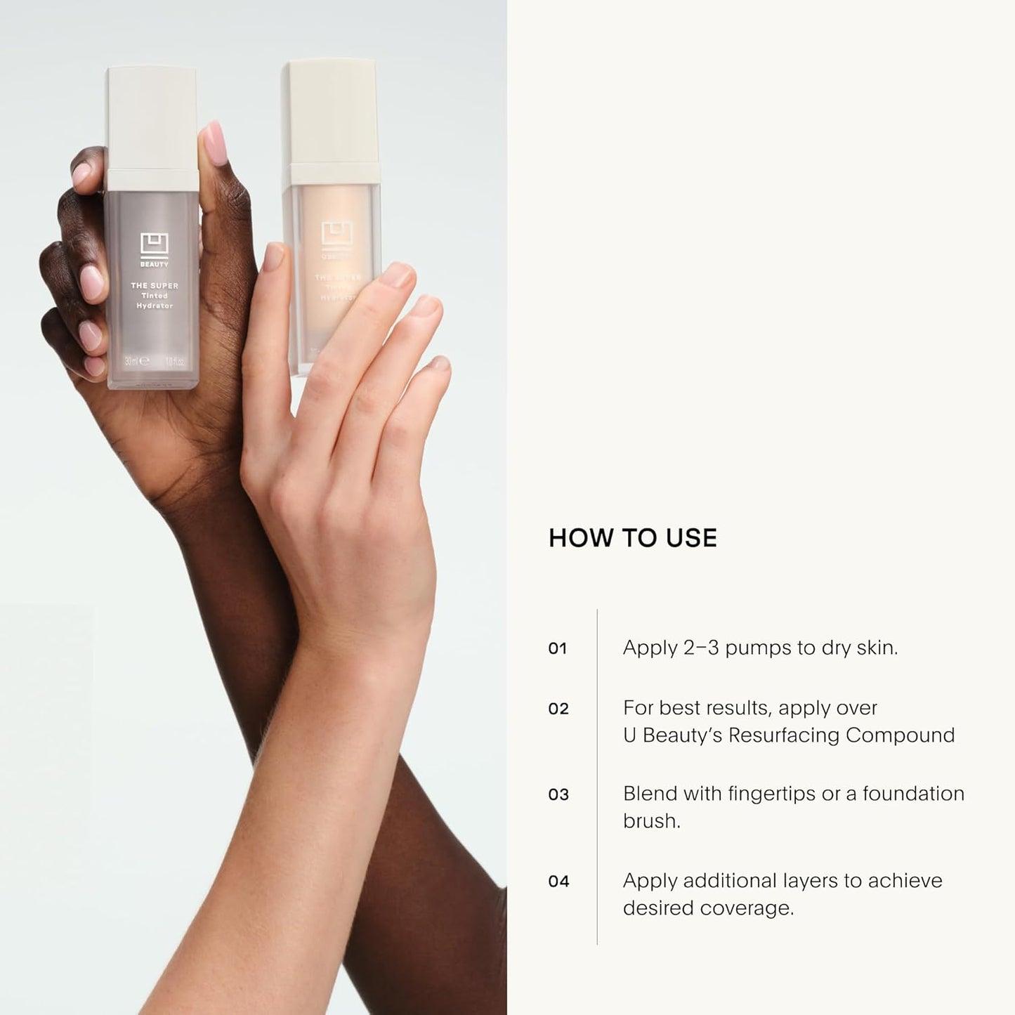 U Beauty Super Tinted Hydrator - Mega-Dose Hyaluronic Acid Moisturizing Cream for 48-Hour Hydration | Shade 4 - 1.0 oz