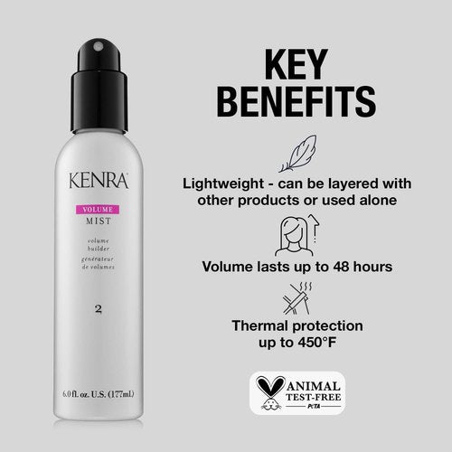 Kenra Professional Volume Mist 2 - Lightweight Volume Builder | Flexible Finish & Thermal Protection | 6 fl. oz. (2-Pack)