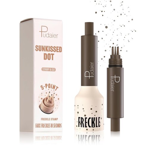 MINXUEYEN Freckle Stamp- Waterproof Faux Freckle Pen, 5-Point Quick Dry Fake Freckles, Natural-Looking Lifelike Freckle Stain, Magic Freckle Makeup Marker, Faux Freckle Stamp for Sunkissed Makeup