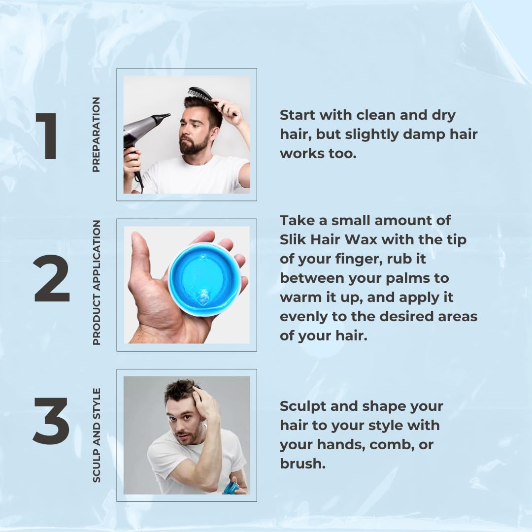 SLIK Aqua Wax Hair Styling Wax - Strong Hold & Frizz Control, Easy Wash Out | Unisex (140g / 4.9oz)