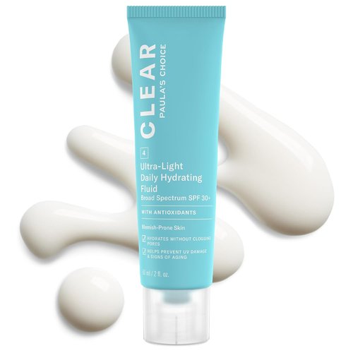 Paula's Choice CLEAR Ultra-Light Hydrating Oil-Free Face Sunscreen - SPF 30 with Green Tea & Chamomile, 2oz
