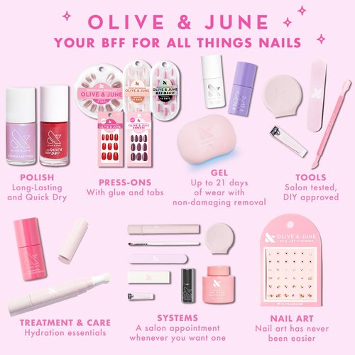 Olive & June Quick Drying Polish Drops - Touch-Dry in 80 Seconds | Easy One-Handed Application | Vegan & Cruelty-Free