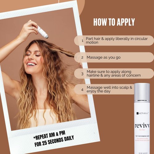 REVIVV Hair Growth Serum - 100% Natural Solution for Thicker, Fuller Hair | 1oz Bottle, 45-Day Supply