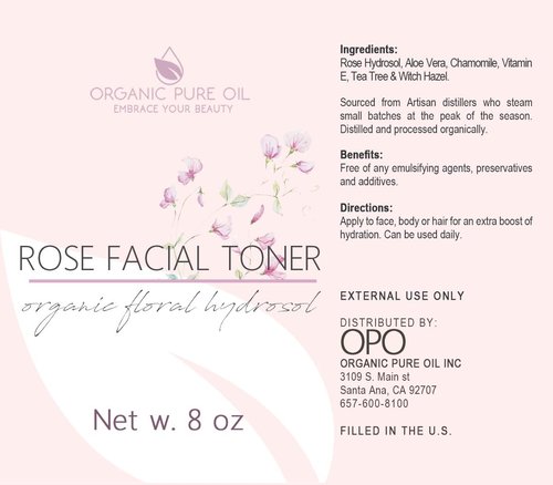 OPO Rose Water Facial Toner Spray - Hydrating Natural Bulgarian Rosewater with Aloe & Tea Tree | 8 oz