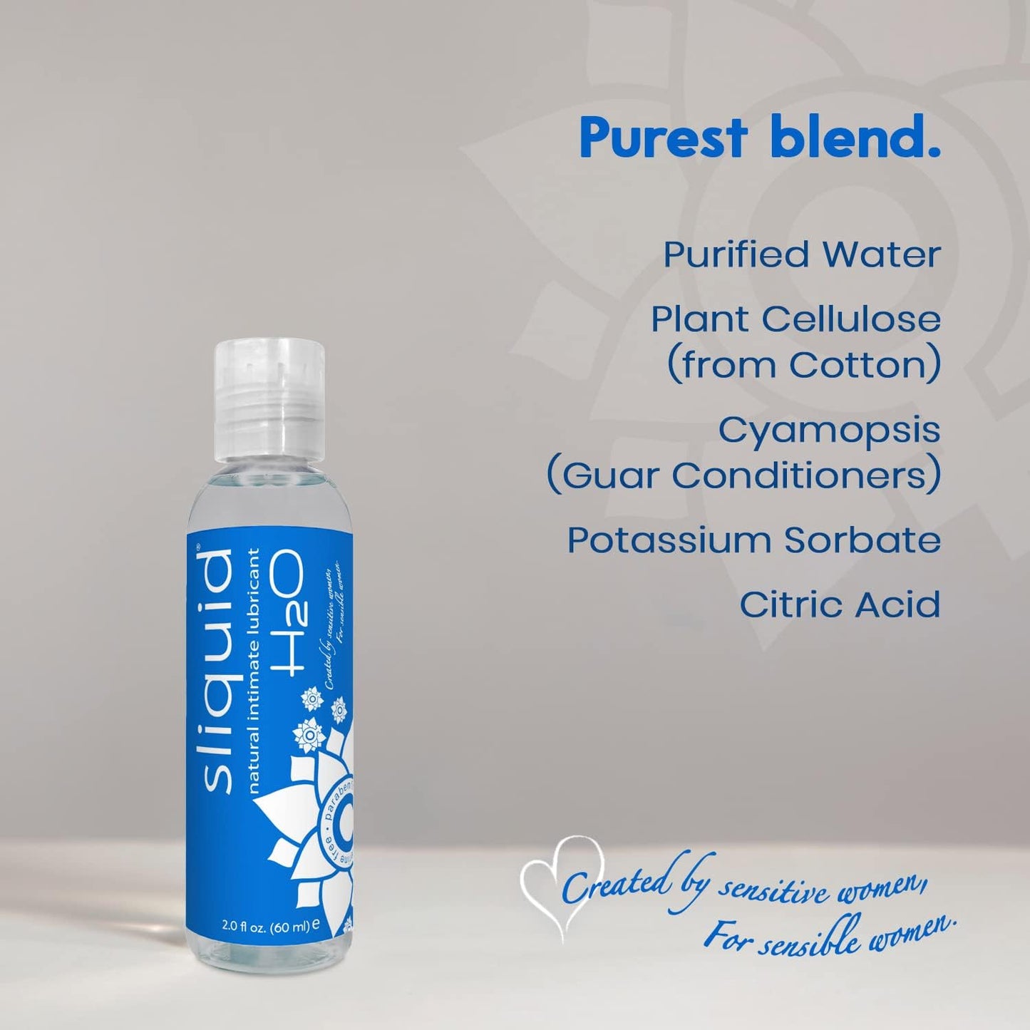 Sliquid H2O Water-Based Lubricant - Natural, Glycerin-Free Personal Lube (2 Oz) | Clear & Unscented