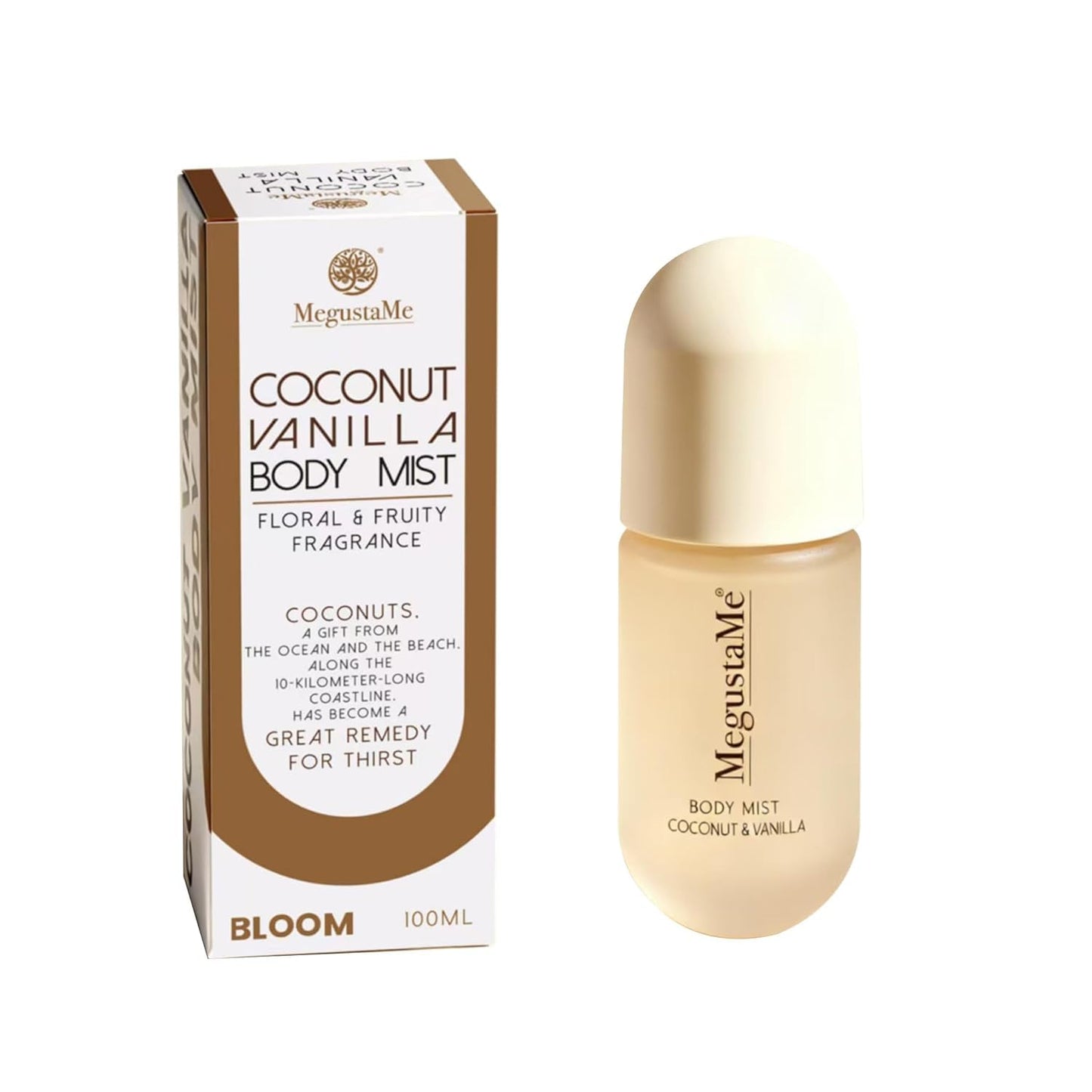 Skiennix Coconut Vanilla Body Spray - Paraben-Free & Phthalate-Free | Long-Lasting Fresh Scent | 3.38 Fl Oz (100ml)